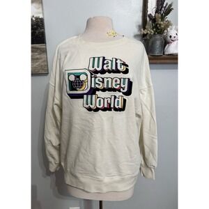 Disney Cream Walt Disney World Graphic Crewneck Sweater